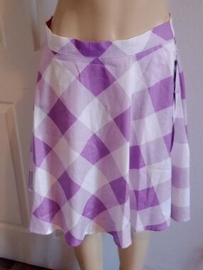 Purple Plaid A-Line Skirt - Lightweight Women's Skirt